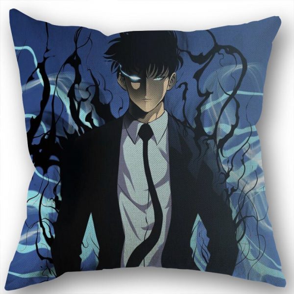 Custom Square Pillowcase Anime Solo Leveling Cotton Linen Pillow Cover Zippered 45x45cm One Sides DIY Gift 1 - Solo Leveling Merch Store