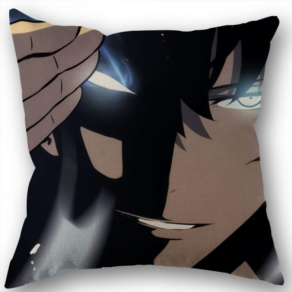 Custom Square Pillowcase Anime Solo Leveling Cotton Linen Pillow Cover Zippered 45x45cm One Sides DIY Gift 2 - Solo Leveling Merch Store