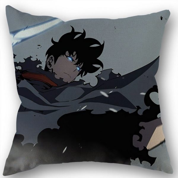 Custom Square Pillowcase Anime Solo Leveling Cotton Linen Pillow Cover Zippered 45x45cm One Sides DIY Gift 3 - Solo Leveling Merch Store